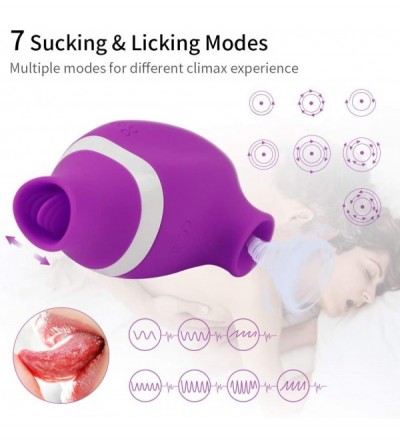 Vibrators Sucking & Licking 2 in 1 Clitoral Vibrator for Double Stimulation- Clit Suker Tongue Vibrator Stimulator for Oral S...