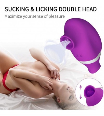 Vibrators Sucking & Licking 2 in 1 Clitoral Vibrator for Double Stimulation- Clit Suker Tongue Vibrator Stimulator for Oral S...