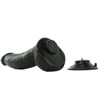 Vibrators 9" Vibrating Black Dildo and JO H20 Water Based Lube (1 oz.) - CW18E0XQA60 $24.70