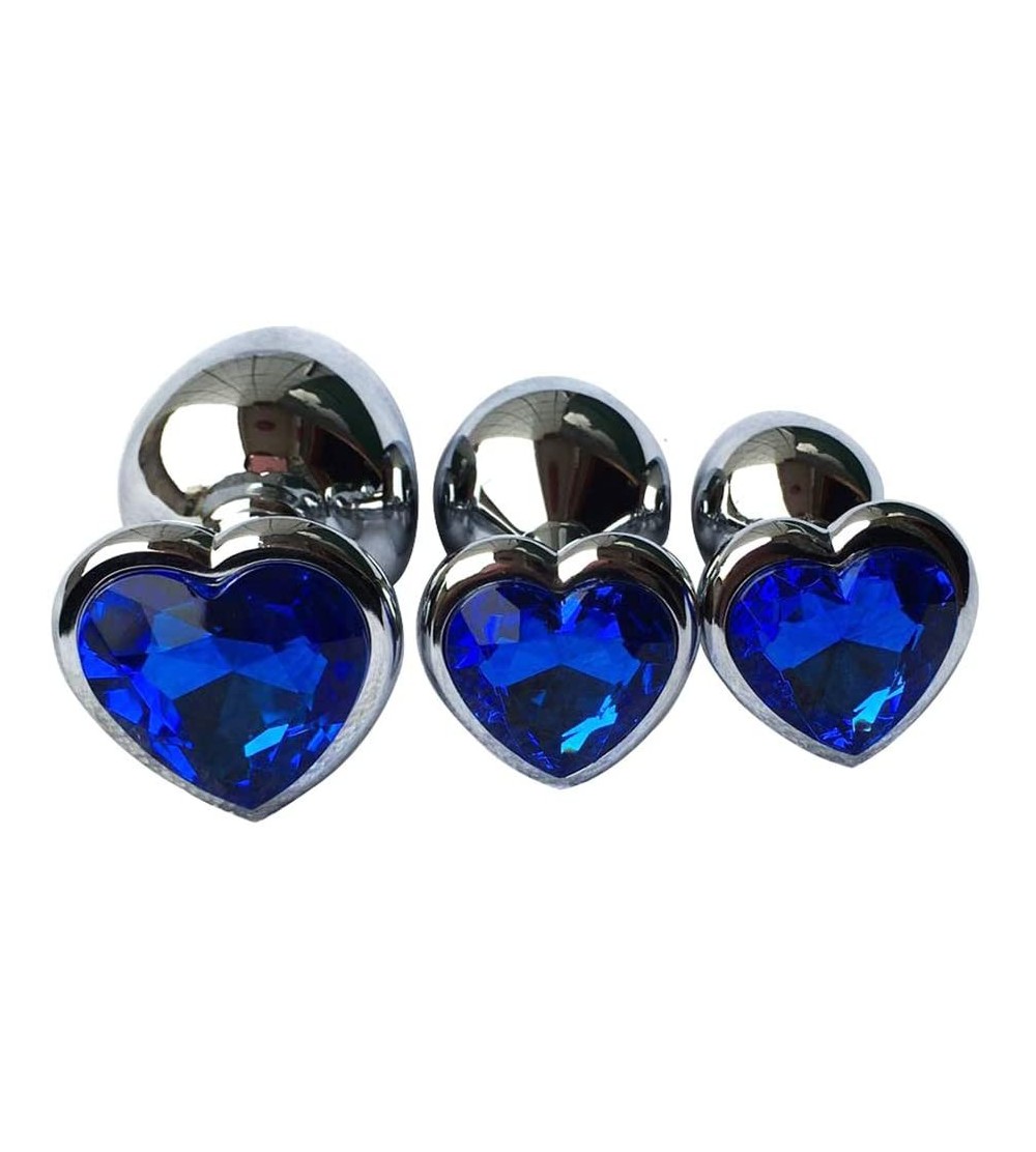 Anal Sex Toys 3Pcs Set Luxury Metal Butt Toys Heart Shaped Anal Trainer Jewel Butt Plug Kit S&M Adult Gay Anal Plugs Woman Me...