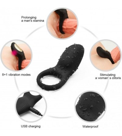 Penis Rings Healthy Silicone Vibrating Cock Ring - Waterproof Rechargeable Penis Ring Vibrator - Sex Toy for Male or Couples ...