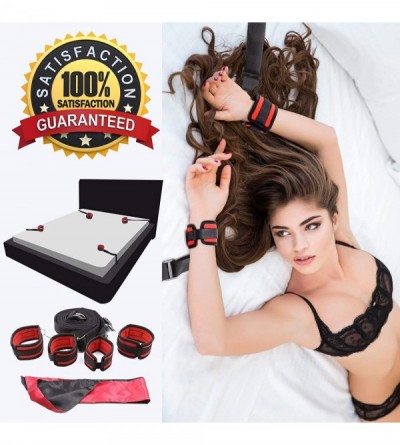 Restraints Bed Restraints Sex Bondage Couples Kit + Blindfold - BDSM Ankle Straps + Wrist Cuffs Handcuffs - Adjustable Under ...