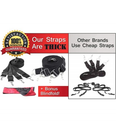 Restraints Bed Restraints Sex Bondage Couples Kit + Blindfold - BDSM Ankle Straps + Wrist Cuffs Handcuffs - Adjustable Under ...