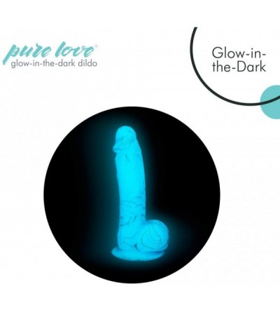 Dildos 7.5 Inch Silicone Dildo with Suction Cup- Glow in The Dark Blue Dong- Adult Sex Toy- Marble Pattern- Full Silicone- Ha...