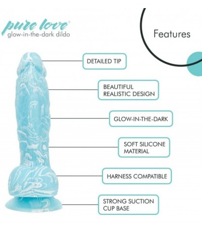 Dildos 7.5 Inch Silicone Dildo with Suction Cup- Glow in The Dark Blue Dong- Adult Sex Toy- Marble Pattern- Full Silicone- Ha...