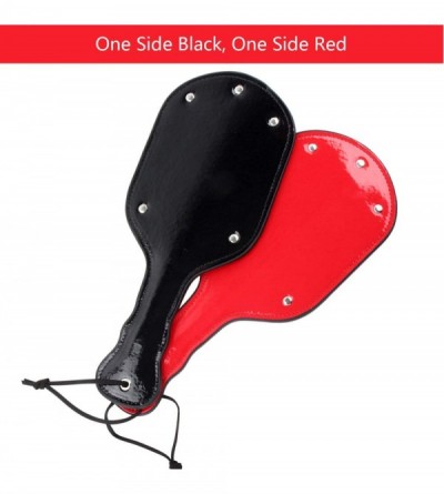 Paddles, Whips & Ticklers Faux Leather Spanking Paddle for Adults- Black and Red - CG18SHMKN4Q $6.05