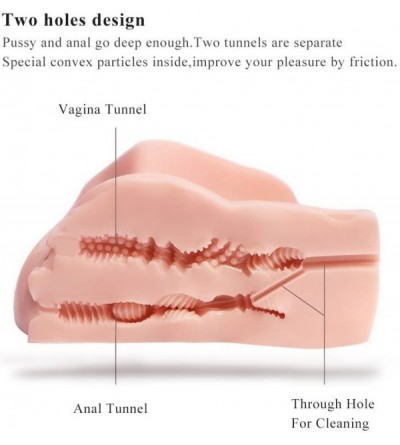 Male Masturbators Life Size Virgin Pussy Anal Ass Doll-3D Realistic Male Masturbator Vagina Anus Butt Sex Toys for Male Mastu...