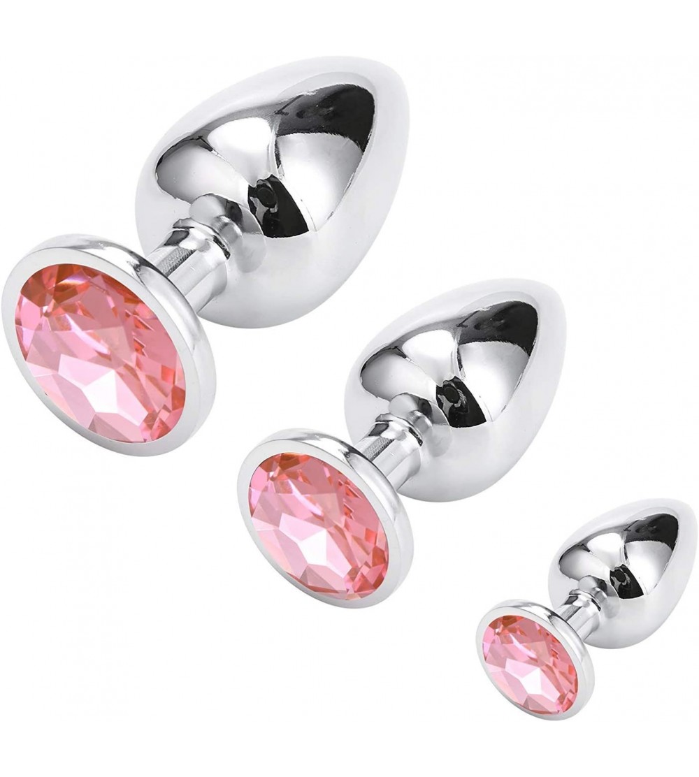 Anal Sex Toys Anal Butt Plug- Small + Medium + Big Set Fetish Safety Metal Anal Butt Plug Anal Plug Hook with Crystal Diamond...