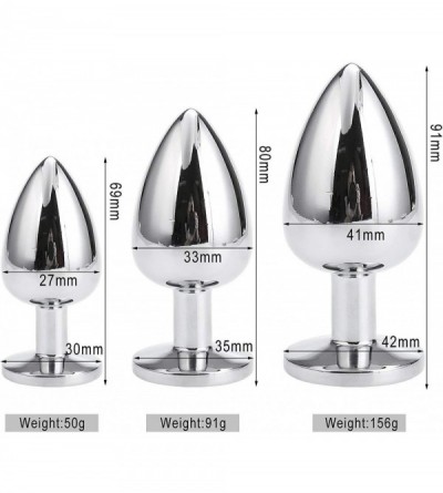 Anal Sex Toys Anal Butt Plug- Small + Medium + Big Set Fetish Safety Metal Anal Butt Plug Anal Plug Hook with Crystal Diamond...