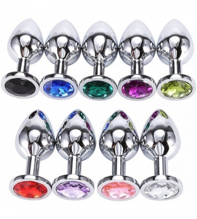 Anal Sex Toys Anal Butt Plug- Small + Medium + Big Set Fetish Safety Metal Anal Butt Plug Anal Plug Hook with Crystal Diamond...