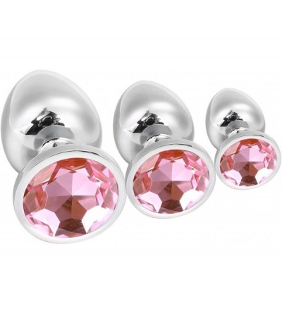 Anal Sex Toys Anal Butt Plug- Small + Medium + Big Set Fetish Safety Metal Anal Butt Plug Anal Plug Hook with Crystal Diamond...