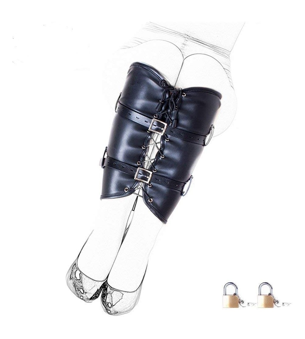 Restraints Legs Binding Restaint Leather Sleeve - Legs Or Arm Binder Lace-up Leather Single Sleeve Shanks Locking Restaint Ha...