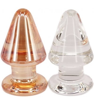 Anal Sex Toys Anal Trainer Butt Plugs Big NOT for Beginners- Elite Glass Anal Sex Toy Butt Plug (Clear) - Clear - CE1845OD8TH...