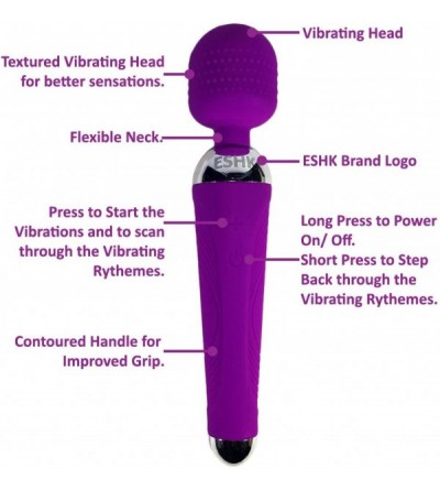 Vibrators Mini Electric Waterproof Therapeutic Wand Massager for Personal Care Healing of Body and Muscle Aches with Multi Sp...