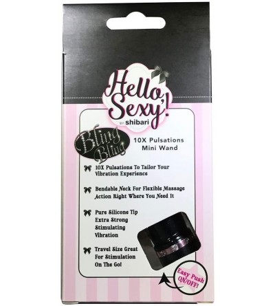 Vibrators Hello Bling Bling! 10x Mini Wand Massager- Black - Black - CE1854QQNHQ $13.60