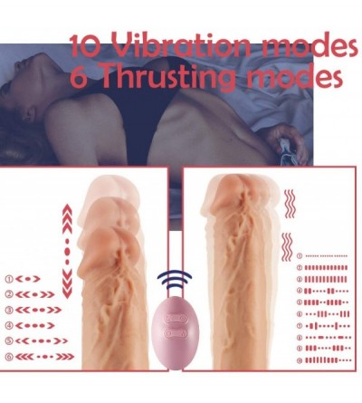 Dildos High Quality 8.6" Thrusting Dildo Vibrator with Vibrating and Heating- Realistic Telescopic Penis for G-spot Stimulati...