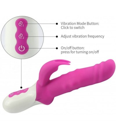 Vibrators Rabbit Vibrator Sex Toy for Vagina and Clitoris Stimulator- Strong 3 in 1 Waterproof Rotating Beaded G-Spot Adult M...