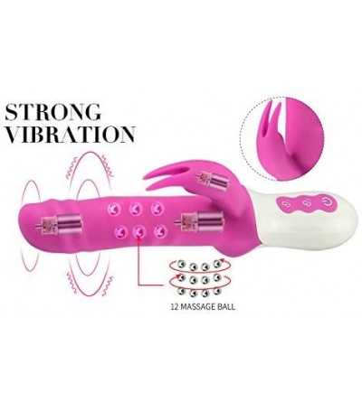 Vibrators Rabbit Vibrator Sex Toy for Vagina and Clitoris Stimulator- Strong 3 in 1 Waterproof Rotating Beaded G-Spot Adult M...