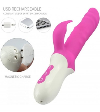 Vibrators Rabbit Vibrator Sex Toy for Vagina and Clitoris Stimulator- Strong 3 in 1 Waterproof Rotating Beaded G-Spot Adult M...