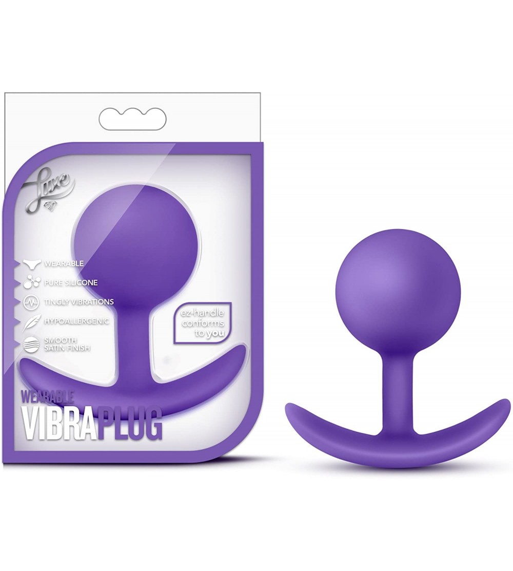 Dildos Luxe - Satin Smooth Silicone Wearable Anal Hollow with Jiggle Ball Vibra Plug Sex Toy - Purple - Purple - CL17YH88KG5 ...