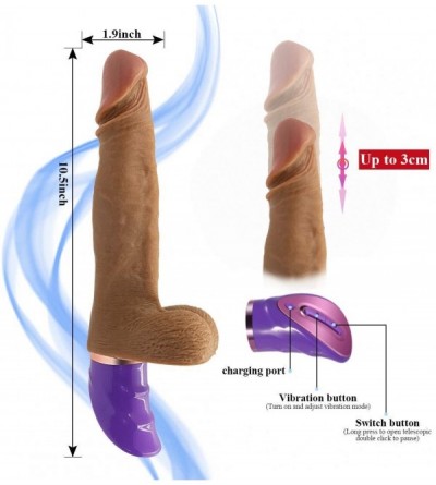 Vibrators Realistic Dildo Vibrator for Women- Vibrating Thrusting Dildos G spot Vibrators Telescopic 6.6inch Penis Cock USB R...