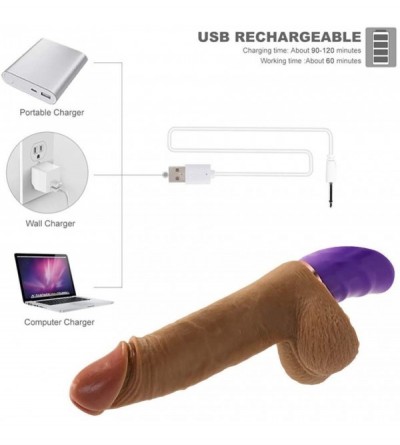 Vibrators Realistic Dildo Vibrator for Women- Vibrating Thrusting Dildos G spot Vibrators Telescopic 6.6inch Penis Cock USB R...