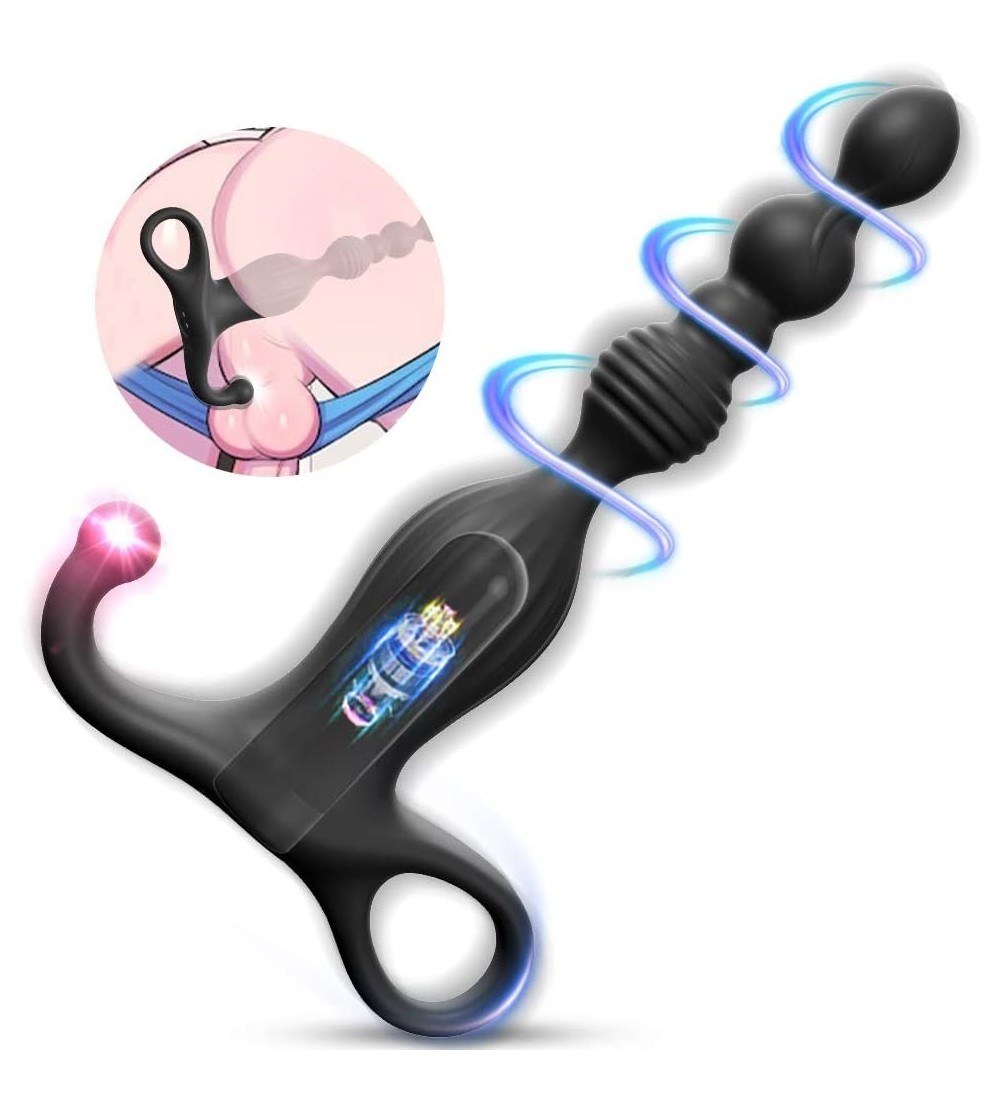 Anal Sex Toys Vibrating Anal Beads Butt Plug with Perineum Stimulation-Graduated Design Anal Vibrator Stimulator Prostate Mas...