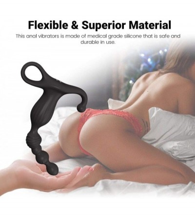 Anal Sex Toys Vibrating Anal Beads Butt Plug with Perineum Stimulation-Graduated Design Anal Vibrator Stimulator Prostate Mas...