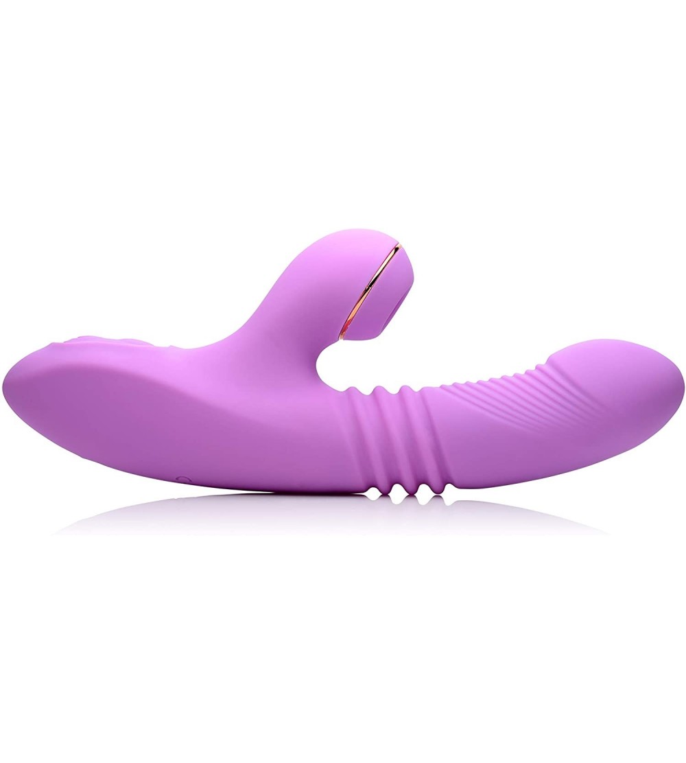 Vibrators Thrusting Suction Rabbit Vibe- Pink - CN199GE7SNL $39.84