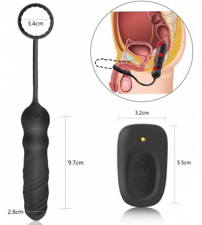 Vibrators Vibrating Anal Vibrator with Penis Ring 16 Powerful Vibration Modes Prostate Massager Sex Toy Waterproof Silicone A...