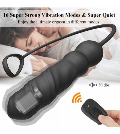 Vibrators Vibrating Anal Vibrator with Penis Ring 16 Powerful Vibration Modes Prostate Massager Sex Toy Waterproof Silicone A...