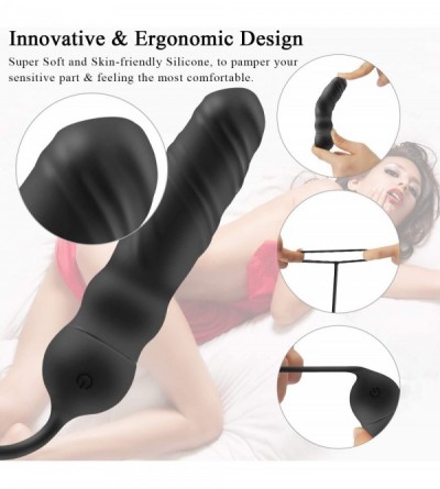 Vibrators Vibrating Anal Vibrator with Penis Ring 16 Powerful Vibration Modes Prostate Massager Sex Toy Waterproof Silicone A...