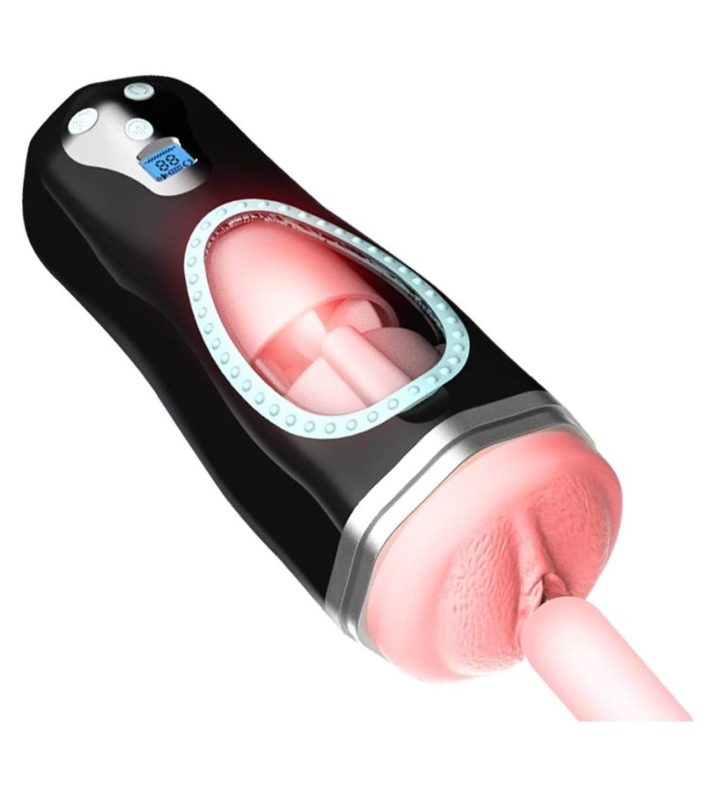 Male Masturbators Man Cup Smart Heating Electric Blow-Job Deep Throat Sucking Oral Cup Vibrating Masturbator Cup Male Masturb...