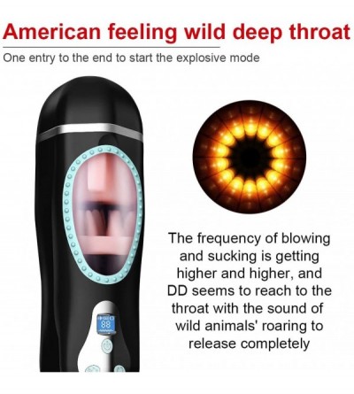 Male Masturbators Man Cup Smart Heating Electric Blow-Job Deep Throat Sucking Oral Cup Vibrating Masturbator Cup Male Masturb...