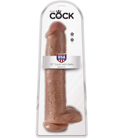 Dildos King Cock Life Like Cock with Balls and Suction Mount Base- Tan- 15 Inch - Tan - CZ18840N4E9 $44.68