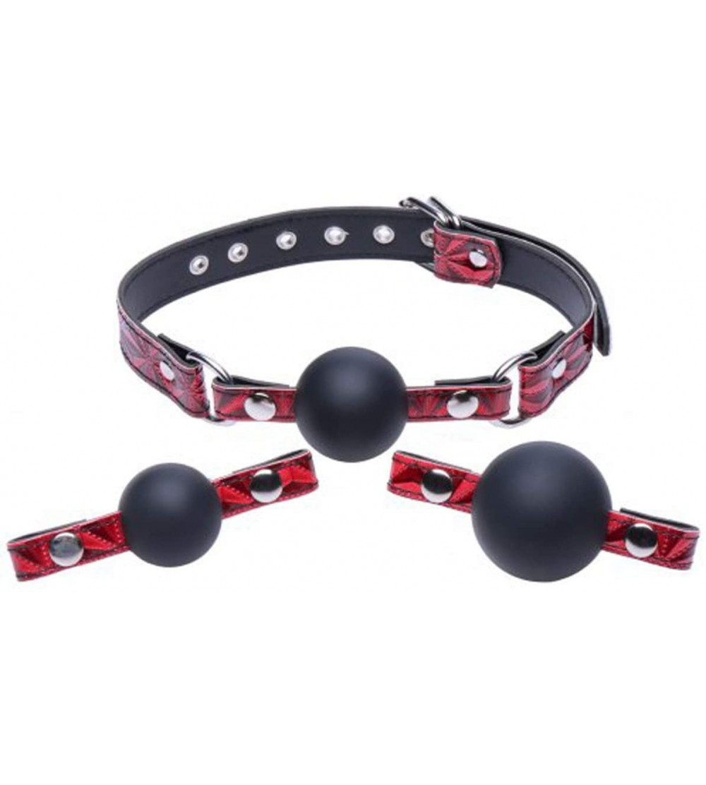 Gags & Muzzles Crimson Tied Triad Interchangeable Silicone Ball Gag - C7126KC61EH $12.84