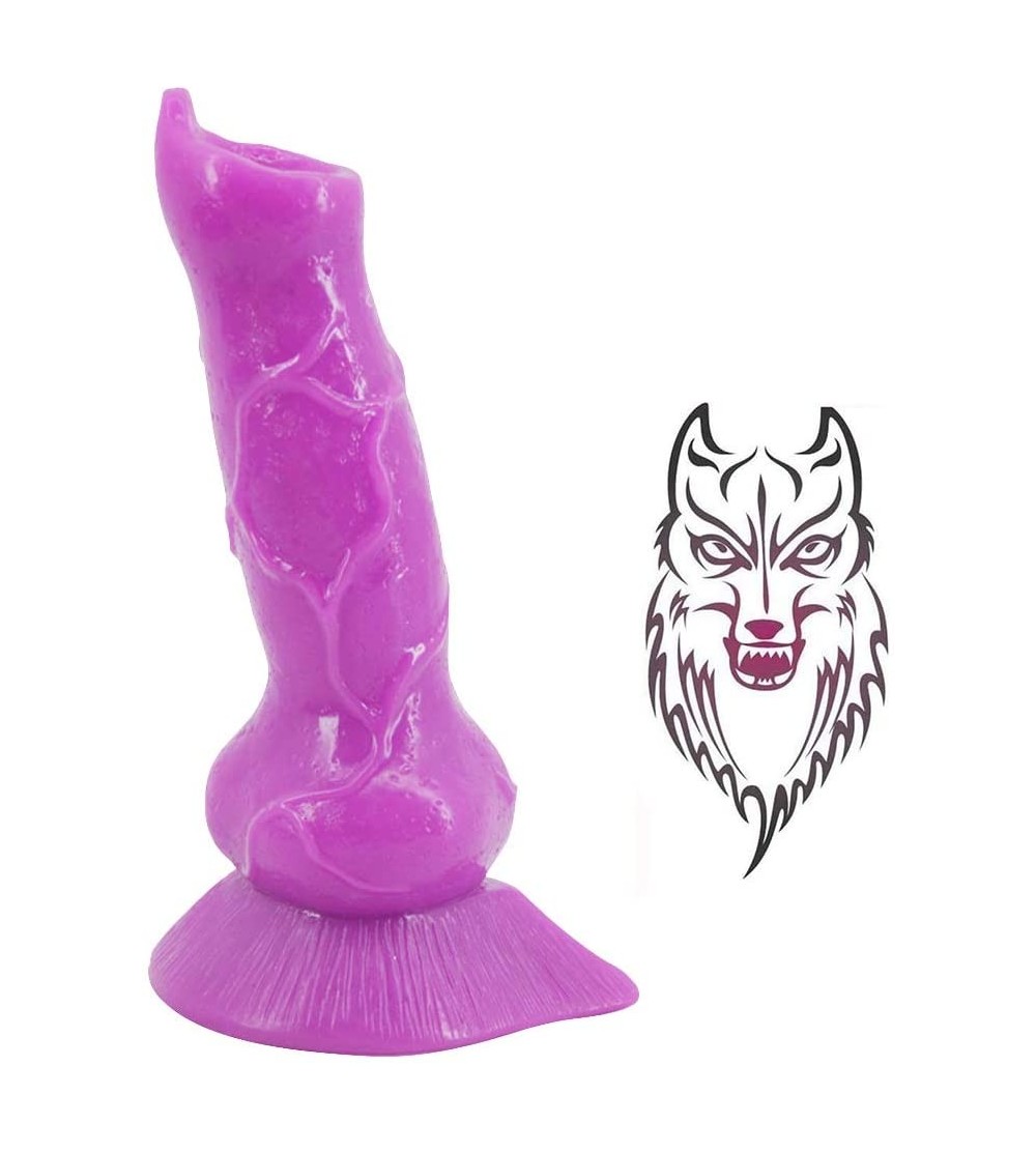 Dildos Animal Penis 7.3" Realistic Wolf Dildo Big Size Cock Anal Plugs Artificial Sex Toys(Purple) - Purple - C1185A8W8X2 $16.26