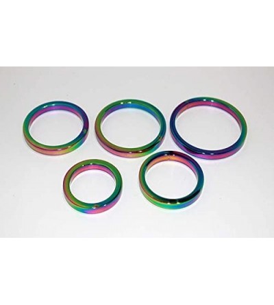 Penis Rings Rainbow Inspired Pride Cock Ring- Heavy Duty Steel with 6mm Band- Male Sex Toy for Enhanced Erections - CZ184DL3E...