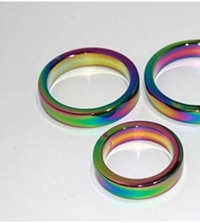 Penis Rings Rainbow Inspired Pride Cock Ring- Heavy Duty Steel with 6mm Band- Male Sex Toy for Enhanced Erections - CZ184DL3E...