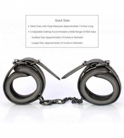 Restraints Handcuffs with Rugged Metal Chain & Black Belt Cuffs - CZ18NI0YEM3 $11.12