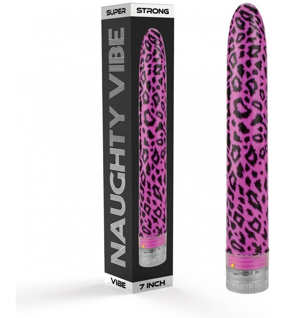 Vibrators Naughty Vibe Bullet 7" Vibrator Massager (Pink Leopard) - Pink Leopard - CJ11RYMWGHT $8.79