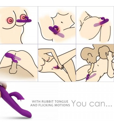 Vibrators G Spot Rabbit Vibrator Adult Sex Toys Bunny Tongue for Clitoris Stimulation-Rechargeable Waterproof Finger Vibrator...