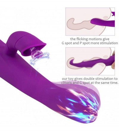 Vibrators G Spot Rabbit Vibrator Adult Sex Toys Bunny Tongue for Clitoris Stimulation-Rechargeable Waterproof Finger Vibrator...