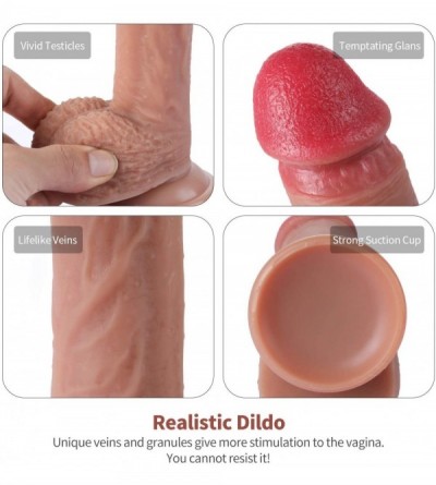 Dildos 8.5 Inch Flexible Realistic Dildo with Strong Suction Cup Matte Oil Liquid Silicone Lifelike Penis Dong Adult Sex Toy ...