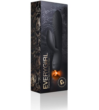 Vibrators Every Girl Rabbit Vibrator - Black - C818LX3LTSN $29.53