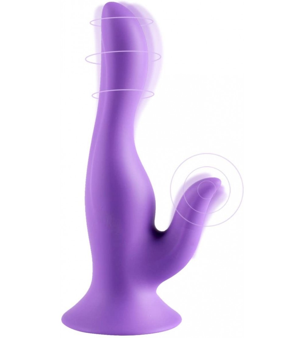 Dildos Dual Motors Stimulation Vibrator - Vagina- G Spot & Clit Vibrator - 10 Vibration - with Strong Suction Cup - Rechargea...