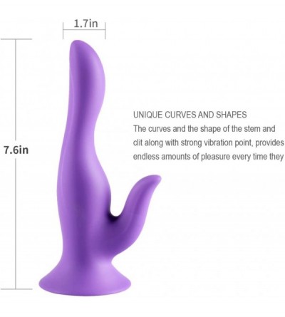 Dildos Dual Motors Stimulation Vibrator - Vagina- G Spot & Clit Vibrator - 10 Vibration - with Strong Suction Cup - Rechargea...