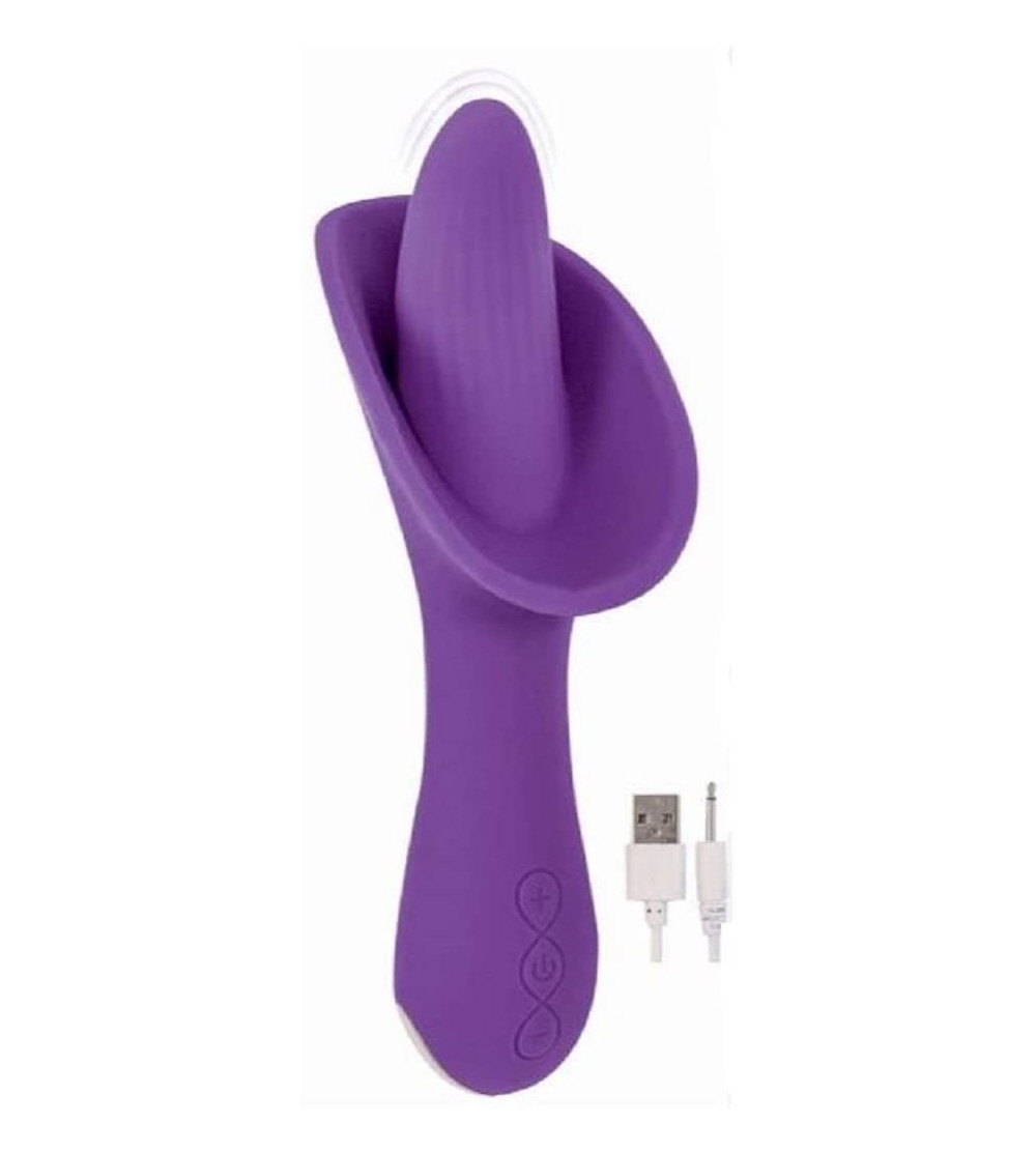 Vibrators Devine Vibes Vibro Tongue Clit Hugger Purple - CC195LUL28I $41.02