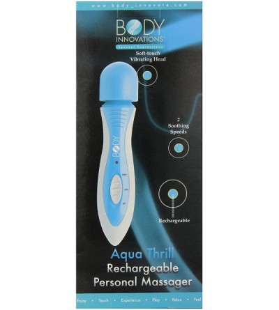 Vibrators Thrill Rechargeable Personal Massager- Aqua Blue/White - C511HMT6H6P $18.26