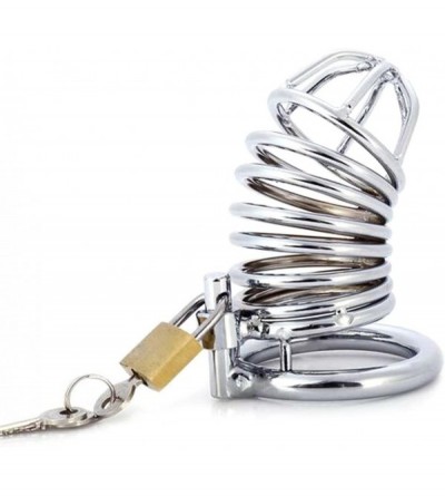 Chastity Devices Metal Penis Annulus Cage Padlock - Chrome Plated Stainless Steel Chastity Device Cock Cage for Men Fits Most...